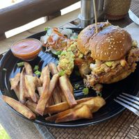 Vegan burger  at The Plants in Zanzibar