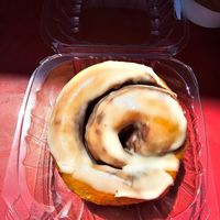 Cinnamon roll at Ben & Esther's Vegan Jewish Deli in San Diego