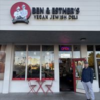 Store front  at Ben & Esther's Vegan Jewish Deli in San Diego