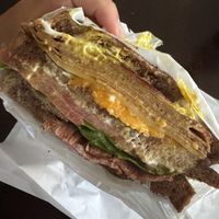 Turkey Bacon Club  at Ben & Esther's Vegan Jewish Deli in San Diego