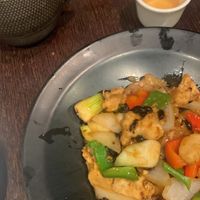 vegan chicken noodles  at Plum Valley in London