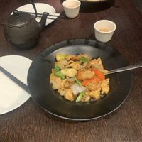 vegan chicken noodles  at Plum Valley in London