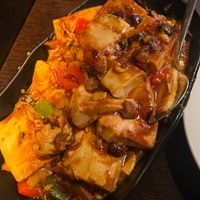 510 四色紅燒豆腐 £12.80
Braised pan-fried tofu with diced peppers and mushroom (V) at Plum Valley in London