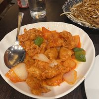 mock sweet and sour chicken  at Plum Valley in London