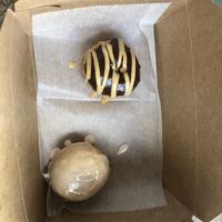 Chocolate peanut butter & lemon pepper glaze  at Benny's Donuts in Happy Valley