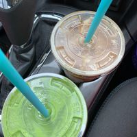 Green smoothie and coffee at Playa Bowls in Warrington