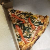 Spinach onion and bell peppers at Sauce & Soda in Brooklyn