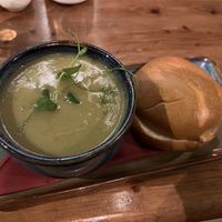 Vegan potato soupp  at Dolan's Pub and Restaurant in Limerick