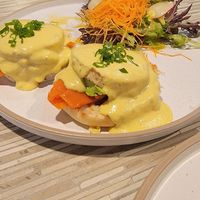 "Salmon benny" #Veganuary at Stillfood Bistro in Salmon Arm
