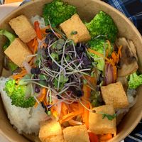 Teriyaki tofu without the sauce. That’s how we asked for it. My daughter said the tofu is fire, the best she’s had at a restaurant. (Sorry local favourites) at Stillfood Bistro in Salmon Arm