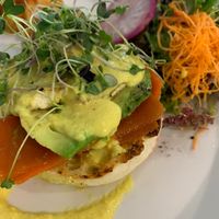 Eggs benny with carrot lox. So good we ordered another 😅 at Stillfood Bistro in Salmon Arm