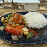 Basil stir fry  at Colorful Hut in Koh Phangan