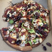 Vegetarian pizza  at Bonnie and Clydes in Horsham