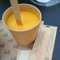Pumpkin and cocos soup at Avocadoo in Bucharest