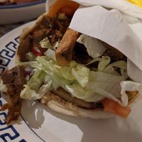 Vegan Pitta Gyros with Seitan and extra vegan feta (as big as my head!) at Gyrosteria Yannis - Borgo Antico  in Bari