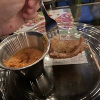 Fried vegan cheese   at Las 3 Puertas in Cancun