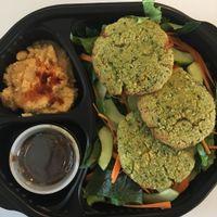 Falafel salad with humus  at Las 3 Puertas in Cancun