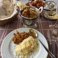 Hoofdgerecht met roti en rijst   at Aromas de la India in Tenerife