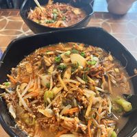 Kimchi ramen in vegan broth with added mixed vegetables   at Daiichi Ramen in Hilo