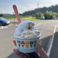 Poor bear’s delight ice cream (honeycomb)  at The Dairy in Larne