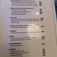 All vegan separate menu at Viva la Pepa in El Calafate