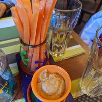 Very tasty smokey dip with raw carrots. at Viva la Pepa in El Calafate