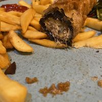 vegan fish  at No 1 High Street Bar in Edinburgh