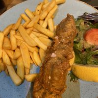 vegan fish and chips (it came with mushy peas too but I don’t like peas so not pictured)   at No 1 High Street Bar in Edinburgh