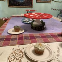 Earl grey cupcake and blueberry cupcake!   at Glitter Thicket in Nyack