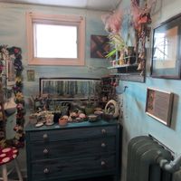 Even the restroom is decorated at Glitter Thicket in Nyack