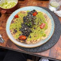 Smut corn tostada  at Los Danzantes in Mexico City