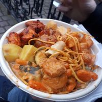 Mix and match - noodles tofu curry  at Vegan Thai Food - Food Stall in North West London