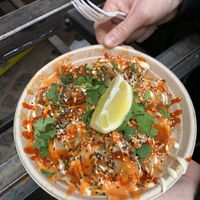 Chaw Mein spring rolls and Dumplings  at Vegan Thai Food - Food Stall in North West London