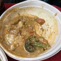Some mixed veg with coconut milk based sauce  at Vegan Thai Food - Food Stall in North West London