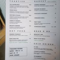 Menu at Earth to Body Cafe in Croydon