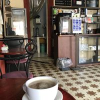 Coffee with almond milk  at Café Riqueza in Merida