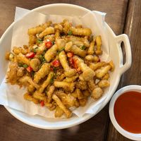 Chilli 🌶 and garlic 🧄 mushrooms   at 9 Salads นายน์สลัด in Bangkok