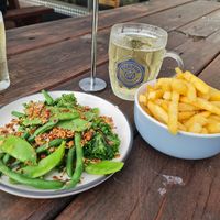Greens, fries at The General in Hotham Heights