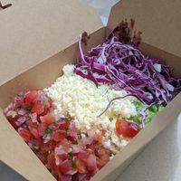Vegan burrito bowl with vegan cheese #Veganuary at Taqado - Dubai Mall in Dubai