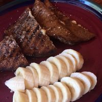 French Toast with Bananas at Chaco Canyon Organic Cafe - West in Seattle