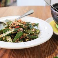 蒜片炒秋葵  at Shop Boy - 店小二 in Hong Kong Island