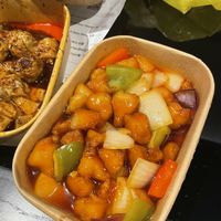 Sweet and sour chickn  at Vegan Planet in North West London