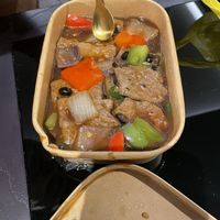 Black bean beef  at Vegan Planet in North West London