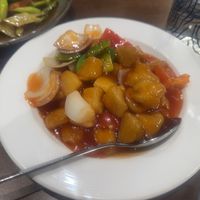 Sweet and sour ‘chicken'  at Vegan Planet in North West London