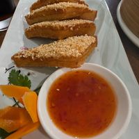 'Prawn' sesame toast at Vegan Planet in North West London