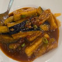 Sea spicy aubergine at Vegan Planet in North West London