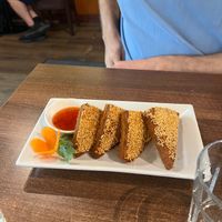Prawn toast at Vegan Planet in North West London