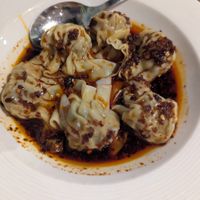 Wontons in spicy sauce at Vegan Planet in North West London