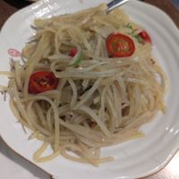 Hot and sour shredded potato at Vegan Planet in North West London