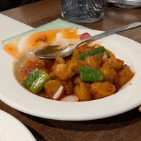 CANTONESE STYLE SWEET & SOUR VEGAN CHICKEN 咕咾雞 at Vegan Planet in North West London